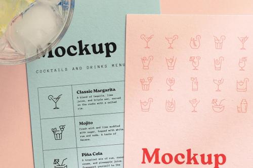 Cocktail Menu Mockup DL Size