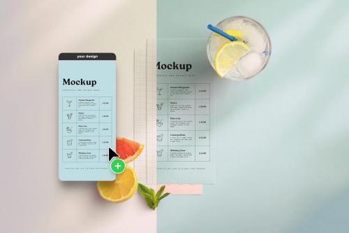 Cocktail Menu Mockup DL Size