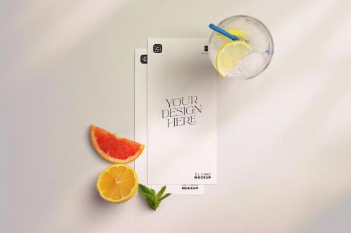 Cocktail Menu Mockup DL Size