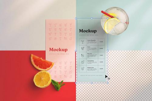 Cocktail Menu Mockup DL Size