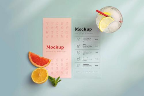 Cocktail Menu Mockup DL Size