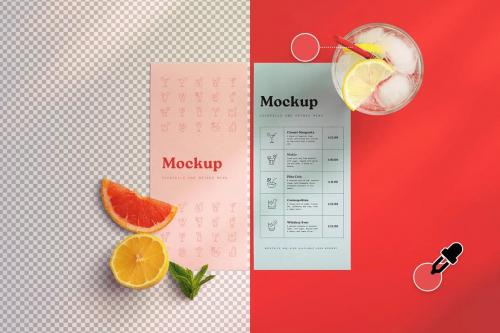 Cocktail Menu Mockup DL Size