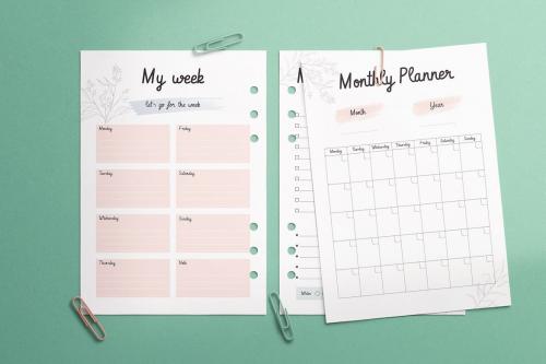 Planner Inserts Mockup (A5/A4 Size)