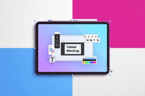 Tablet Mockup (11inch) with Pencil Mockup