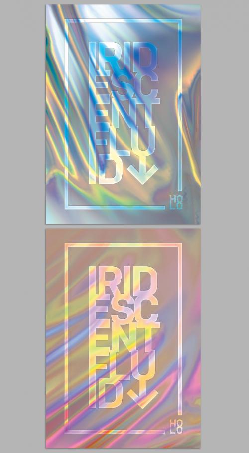 Modern Holographic Typography Poster Layout  - 440173360