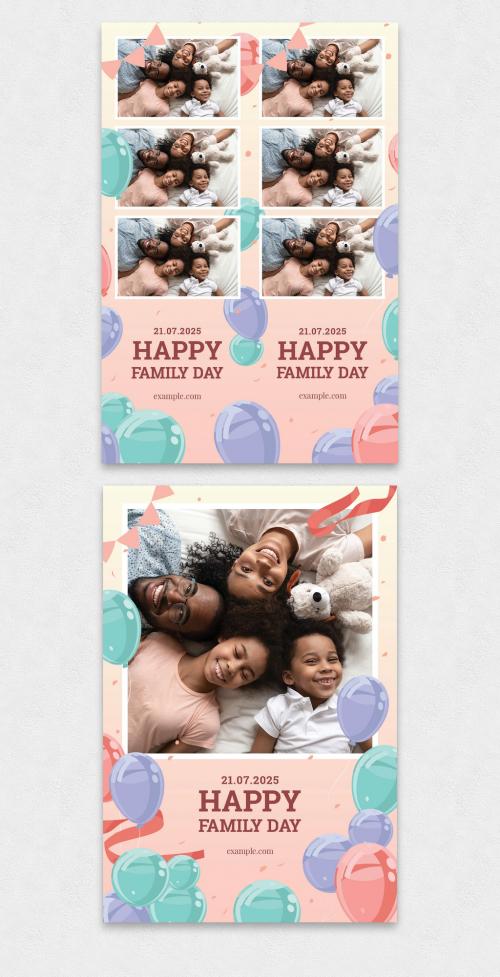 Family Fun Day Party Photo Booth Card Templates Layout - 440174017