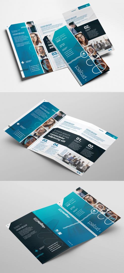 Marketing Seminar Brochure for Business with Blue Modern Style Trifold - 440174281