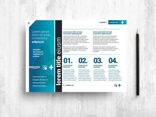 Business Marketing Seminar Flyer Banner with Blue Mordern Style - 440174285