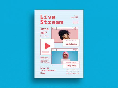 Live Stream Event Flyer Layout - 440176559