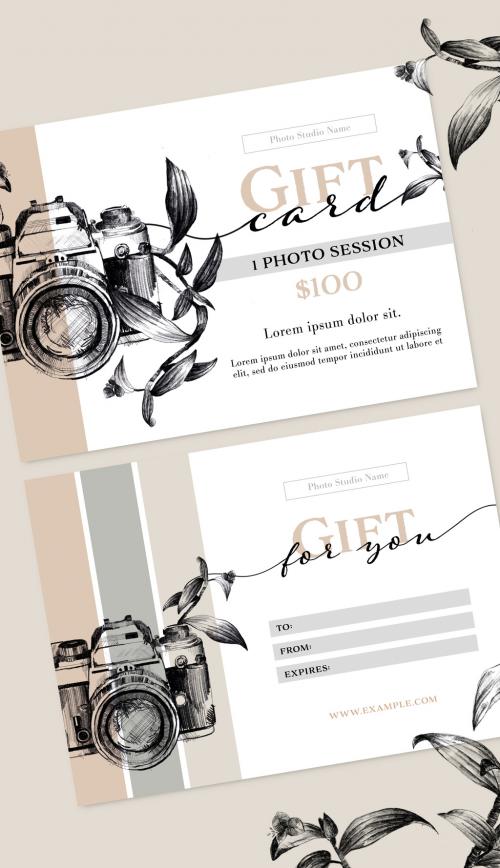 Photography Studio Gift Card Layout - 440178161