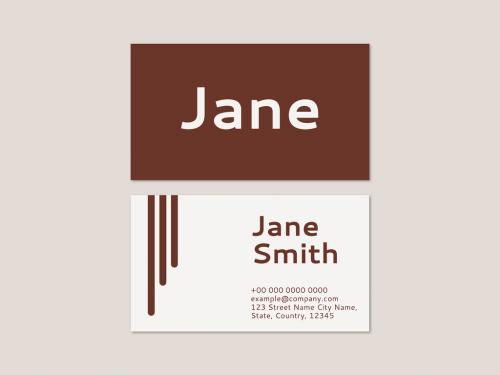 Business Card Template in Brown and White Tone - 440289856