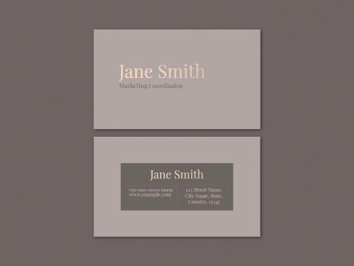 Business Card Template in Muted Brown Design - 440289888