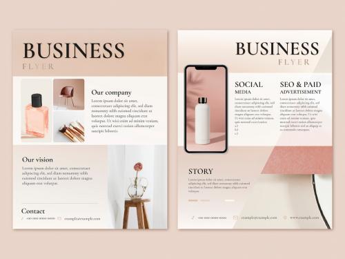 Business Flyer Template in Feminine Style Design - 440289891