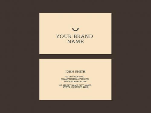 Business Card Template in Beige Tone - 440289900