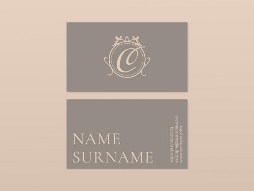 Business Card Layout with Vintage Logo - 440289902