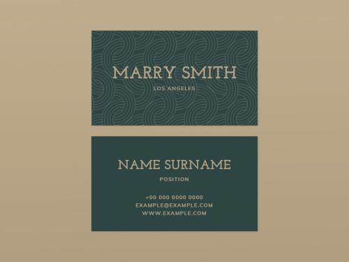 Luxury Business Card Layout in Gold and Green - 440289960