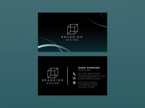 Business Card Editable Template in Black - 440289970