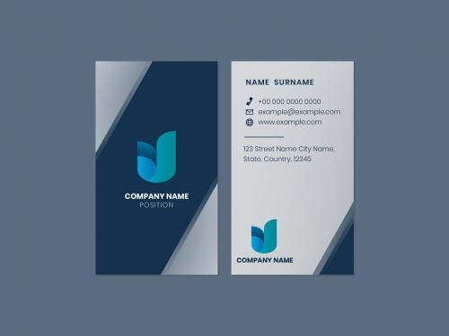 Business Card Editable Template in Blue Tone - 440290008