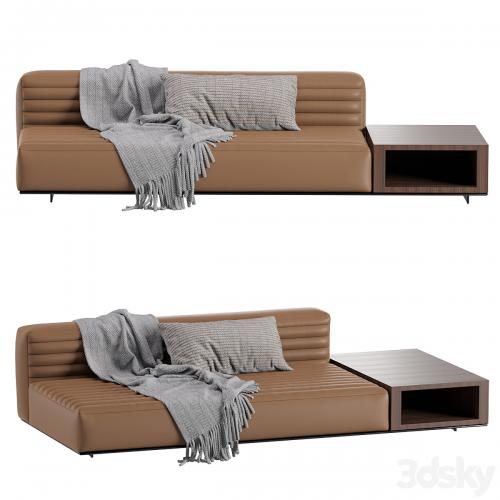 Minotti Roger Modular Sofa 2 Version / Leather & Velvet