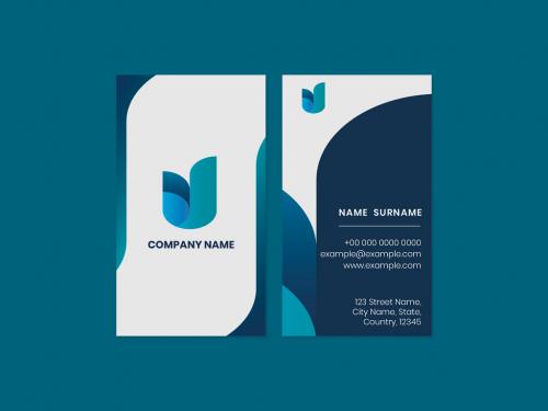 Business Card Template in Blue and White - 440290024