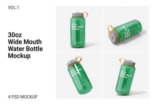 32oz Wide Mouth Water Bottle Mockup Vol.1