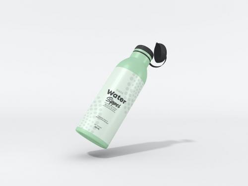 Plastic Water Sipper Bottle Branding Mockup Set