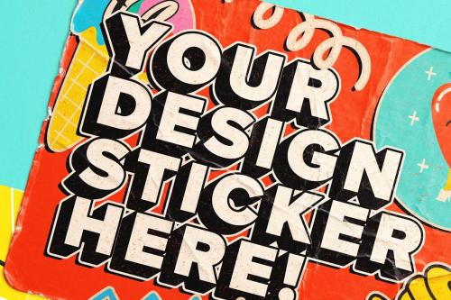 Two Used Rectangle Stickers Mockup