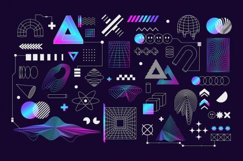 Futuristic shapes elements