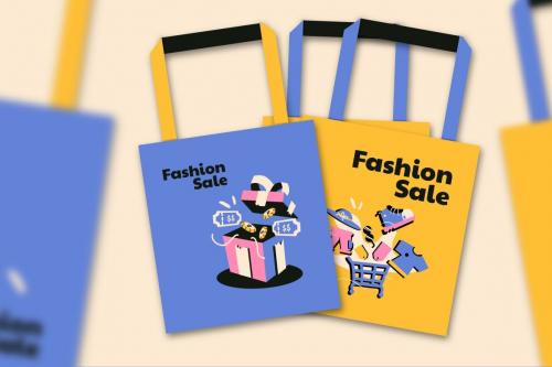 Yellow Fashion Sale Asset Illustration