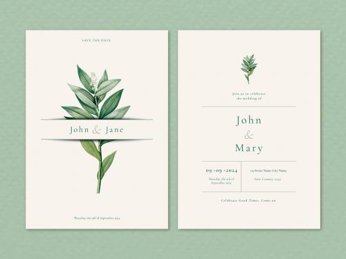 Flower Wedding Invitation Card Layout - 441407775