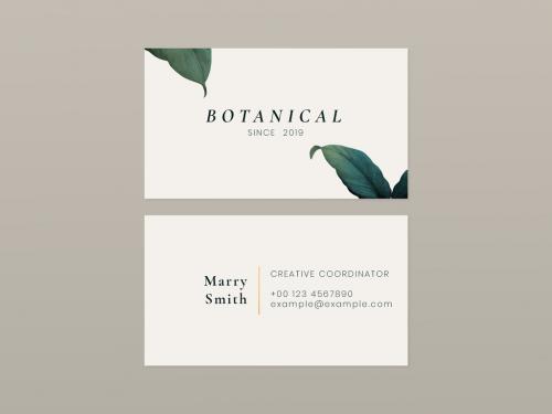 Leafy Name Card Design Layout - 441407786