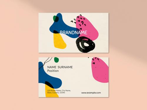 Abstract Memphis Business Card Layout - 441407789