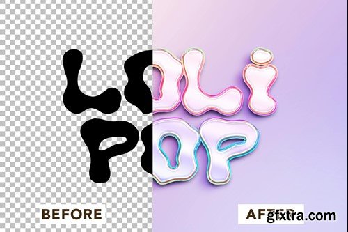 Lollipop Hologram Text Effect K5J25JP