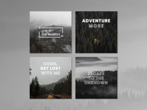 Dark Mood Travel Blog Layout Set - 441407803