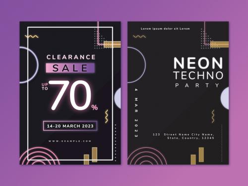 Printable Neo Memphis Poster Layout - 441407805