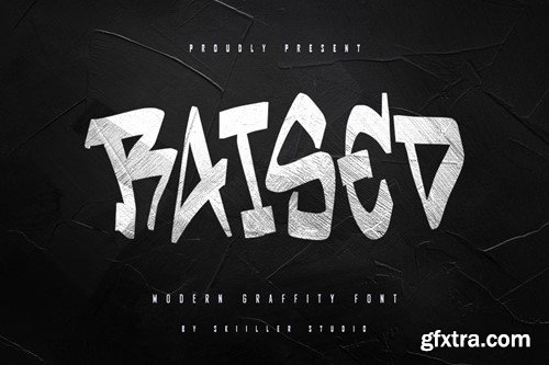 Raised - Graffiti Font PKCDBCM