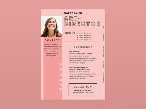 Feminine CV Editable Layout - 441407834