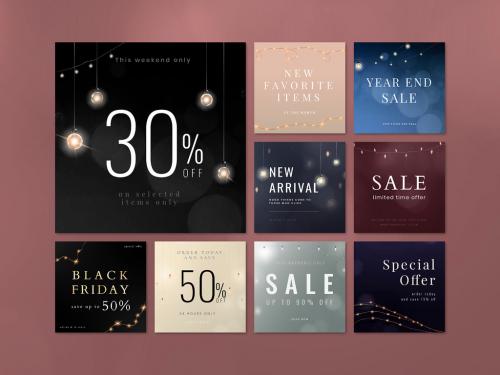 Sale Banner Layout Set for Social Media - 441407838