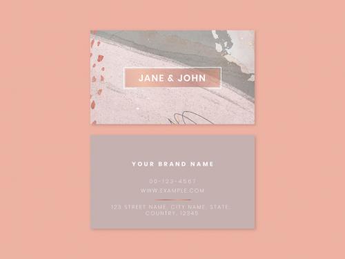 Printable Business Card with Memphis Glitter Design - 441407870