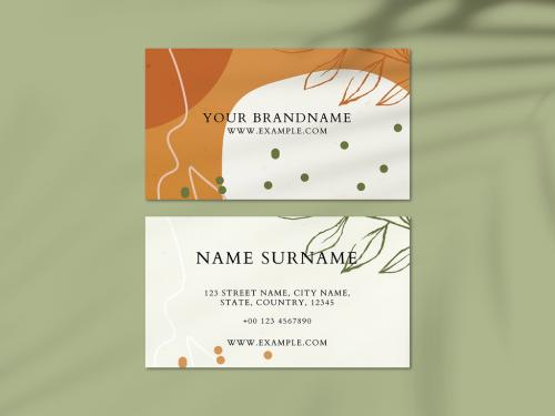 Abstract Botanical Memphis Business Card Template - 441407885