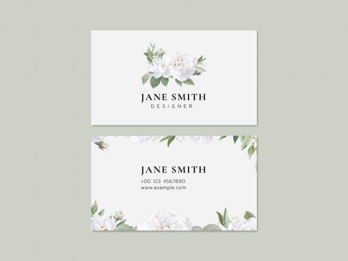 Feminine Floral Business Card Layout - 441407886