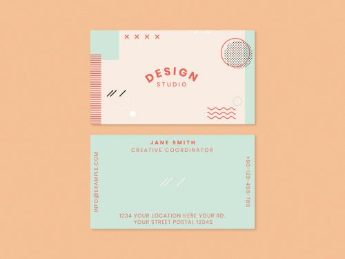 Editable Neo Memphis Business Card Layout - 441407889