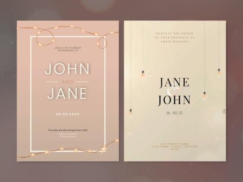 Wedding Invitation Card Editable Layout with Beautiful Light theme - 441407907