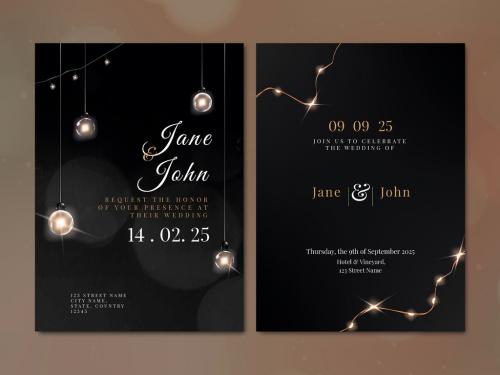 Wedding Invitation Card Editable Layout - 441407914