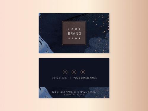 Memphis Dark Tone Business Card Layout - 441407927