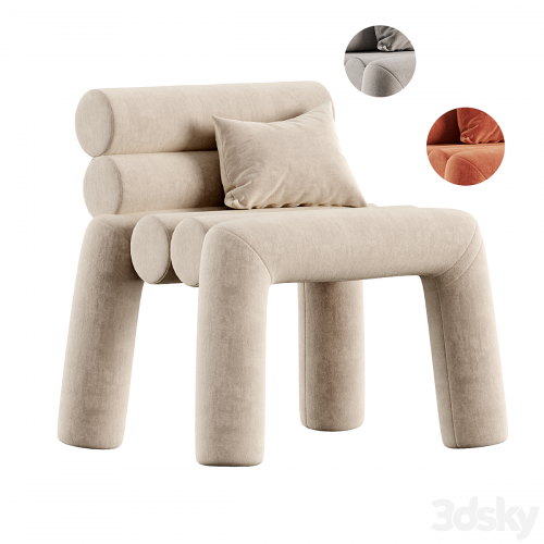 Beige Velvet Accent Chair