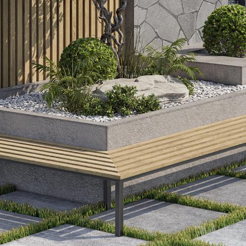 Landscape Furniture with Fountain - Architect Element 07