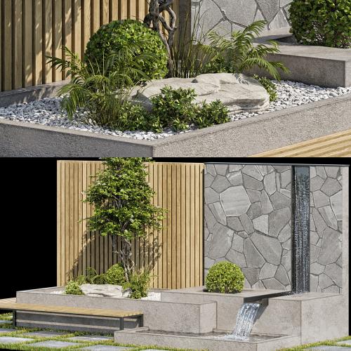 Landscape Furniture with Fountain - Architect Element 07