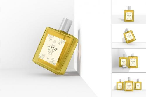 Luxury Perfume Spray Bottle Packaging Mockup Set