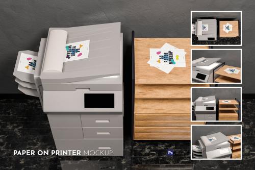 Paper on Printer Mockup